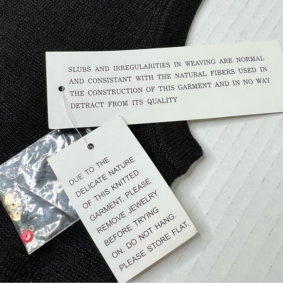 NWT TERAZZO Black Sleeveless Knit Sequins Santa Sweater Vest Women's Size S - Picture 12 of 14